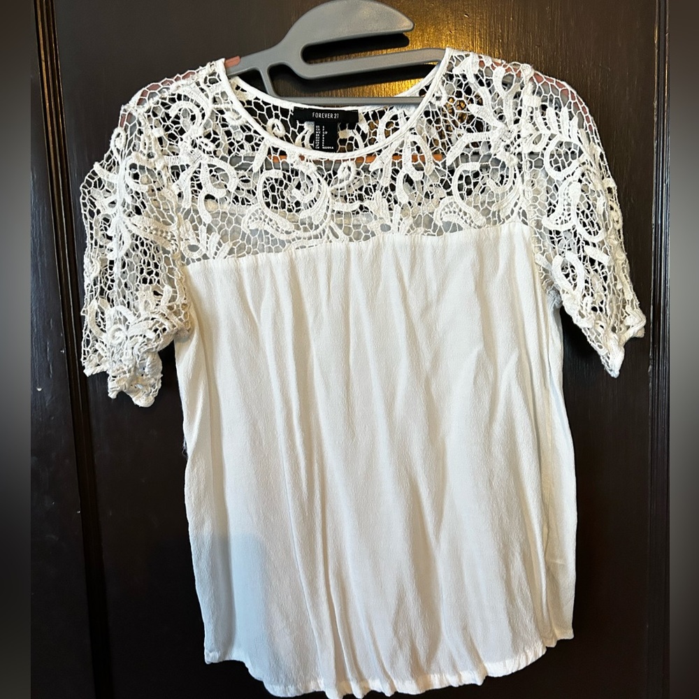 Forever 21 White Lace Blouse